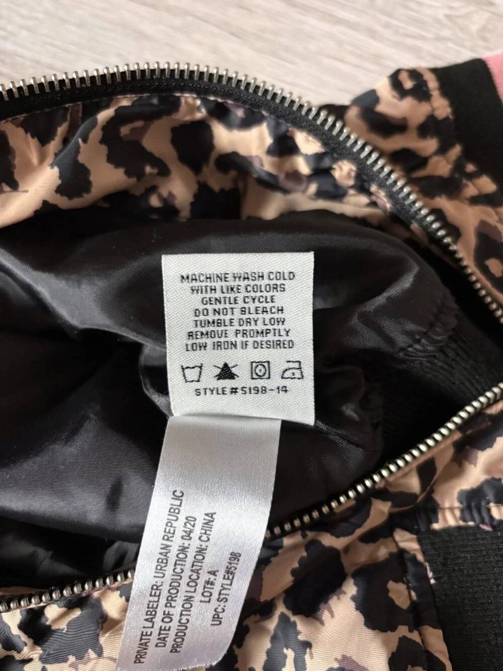 Urban Republic Toddler Girls Leopard Sateen Bomber Jacket Baddie Kid Size 12M